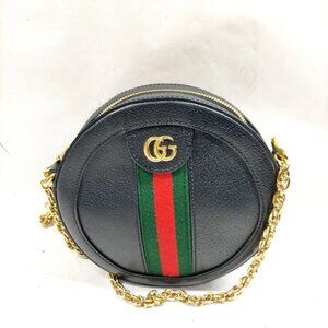 Authentic Gucci Sherry Line Black Leather Crossbody mn578-030426